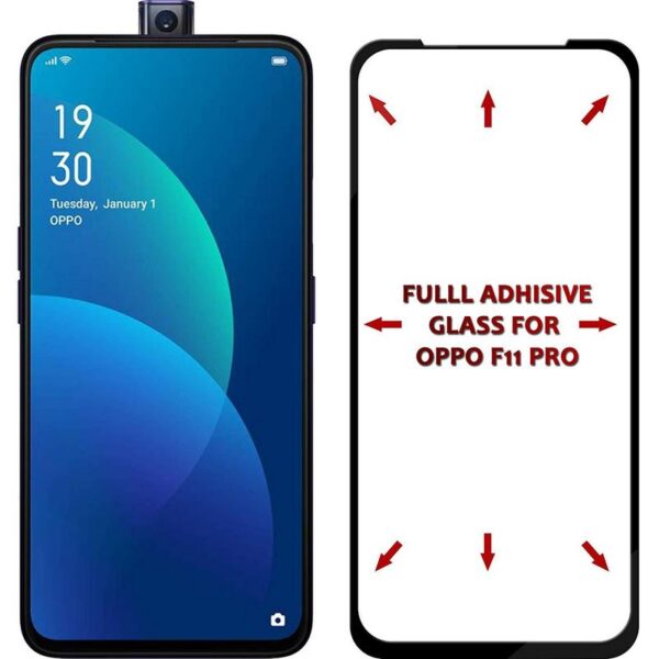 Oppo F11 Pro 9D Hardness front Black tempered Glass (6)