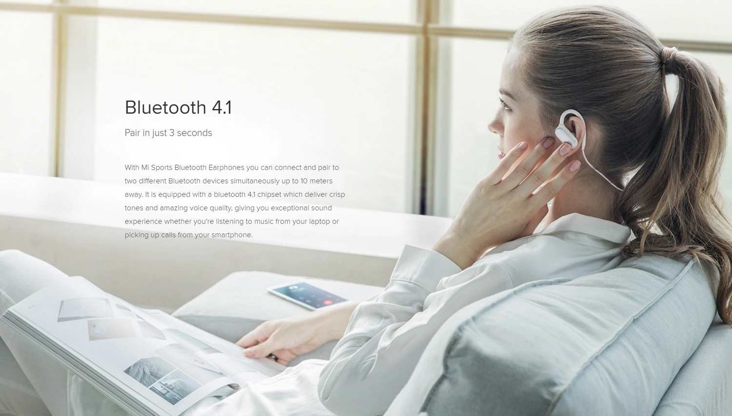 Xiaomi Mi Music Sports Bluetooth Earphones - White 5