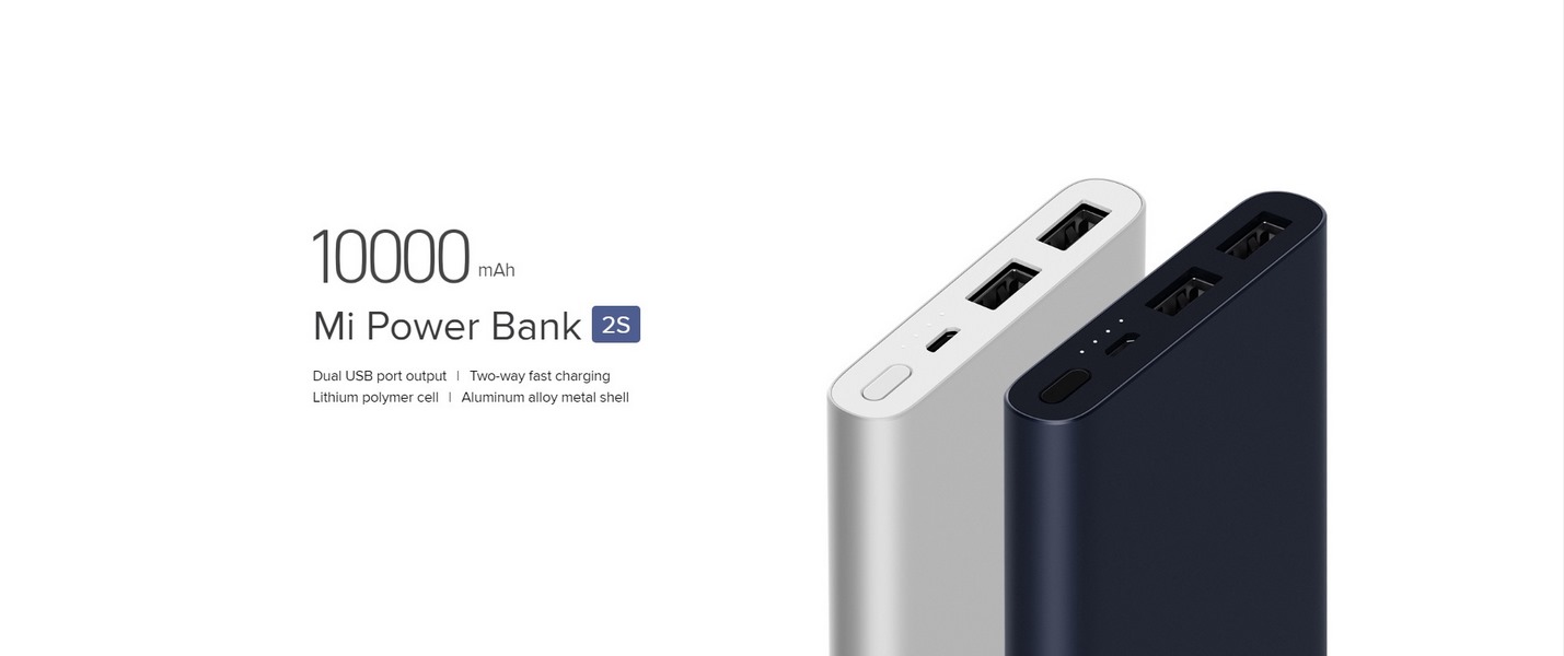 Xiaomi Mi 10000mAH Power Bank 2S Daul USB Quick Charge 3.0 Silver