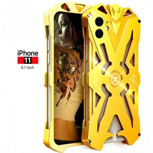 Apple iPhone 11 Aviation Aluminum Alloy Shockproof Armor Metal Case Cover - Gold