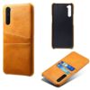 Oneplus-Nord-Luxury-Card-Holder-Hard-PC-Leather-Wallet-Case (Khaki)