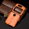 Motrola Razr 5G Leather Case Orange