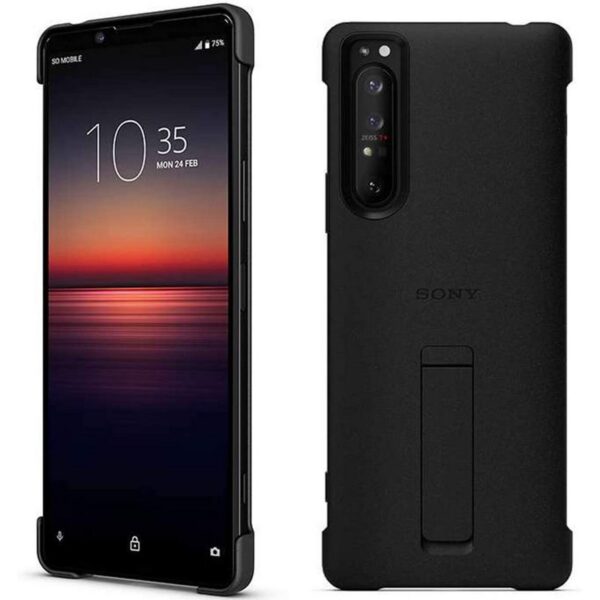 SONY XPERIA 1 III STYLE COVER WITH STAND - BLACK (4)