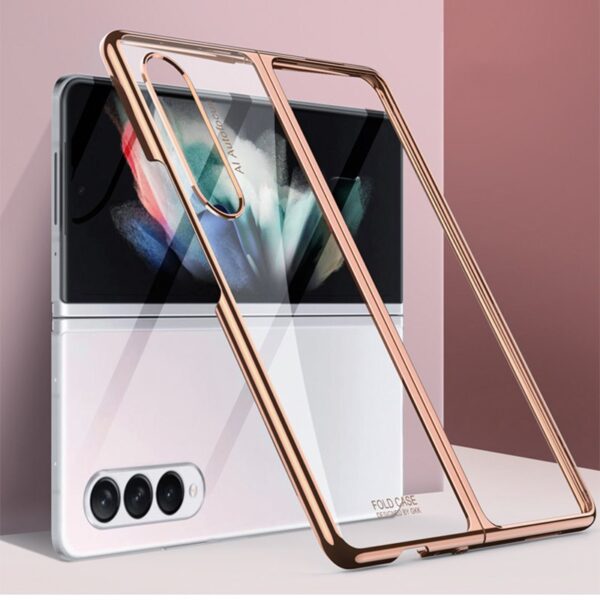 Samsung Galaxy Z Fold3 Crystal Clear Transparent Case - Gold