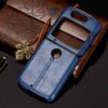 MOTOROLA RAZR 5G LUXURY LEATHER TEXTURE CASE - BLUE