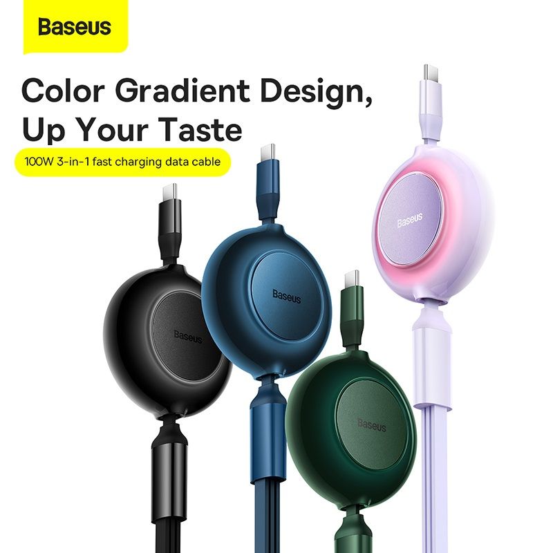 Baseus Bright Mirror Series II Retractable 3-in-1 Fast Charging Cable
