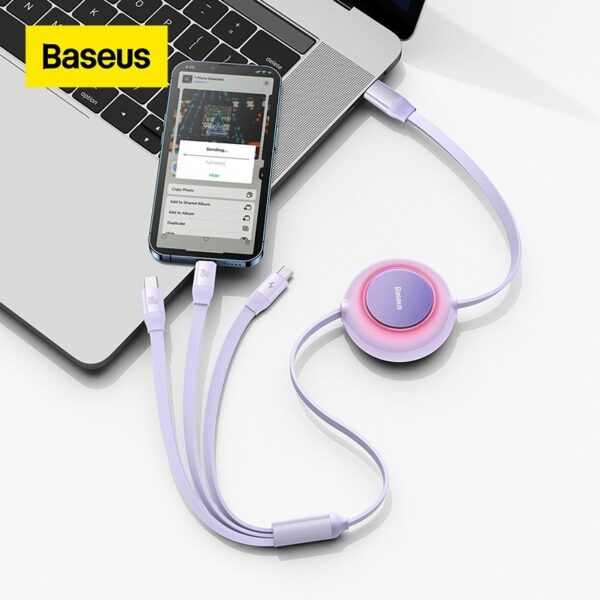 Baseus Bright Mirror Series II Retractable 3-in-1 Fast Charging Cable (1)