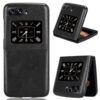 Motorola Razr 2022 Luxury Leather Texture Case (BLACK)