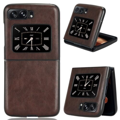 Motorola Razr 2022 Luxury Leather Texture Case (BROWN)