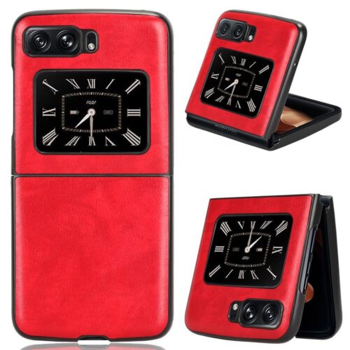 Motorola Razr 2022 Luxury Leather Texture Case (RED)