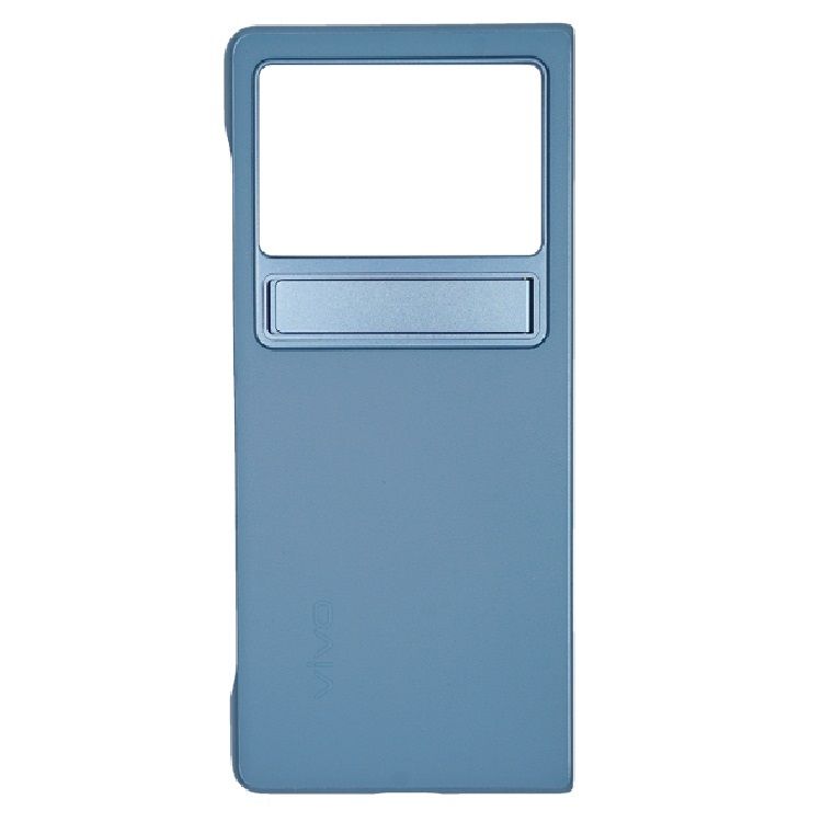 Vivo X Fold+ Plain Leather Stand Protective Case (Blue Front)