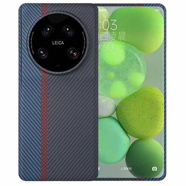 Xiaomi 13 Ultra Carbon Fiber Case - Black Blue - Alezay Kuwait