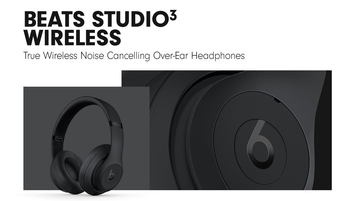 Beats Studio 3 True Wireless Noise Cancelling Over-Ear Headphones - Matte Black - Banner - Alezay Kuwait