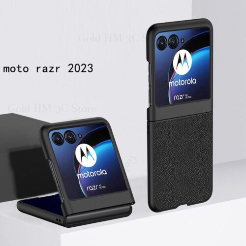 Motorola Razr 40 Ultra Leather Case - Black - Alezay Kuwait