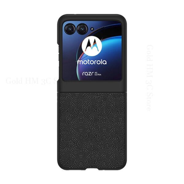 Motorola Razr 40 Ultra Leather Case - Black - Alezay Kuwait