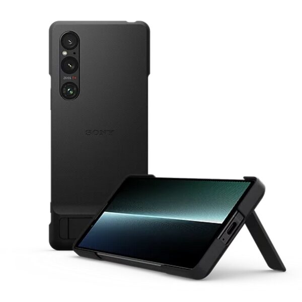 Sony Xperia 1 V Style Cover with Stand - Black - Alezay Kuwait