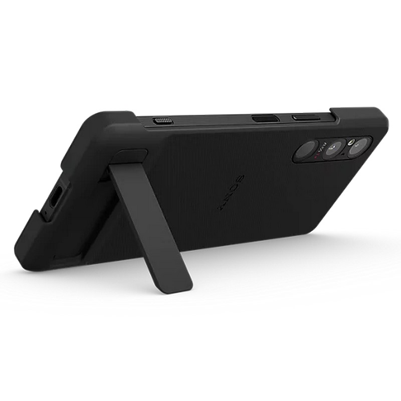 Sony Xperia 1 V Style Cover with Stand - Black - Alezay Kuwait