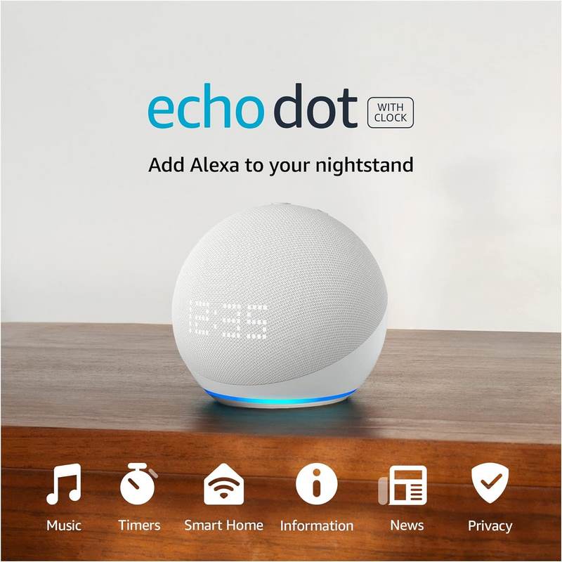 Amazon Echo Dot (5th Gen) with clock - Alezay Kuwait