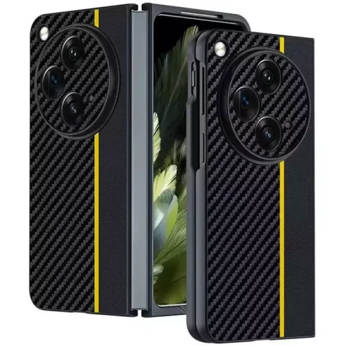 Carbon Fiber Case for OnePlus Open Oppo Find N3 - Black Yellow - Alezay Kuwait
