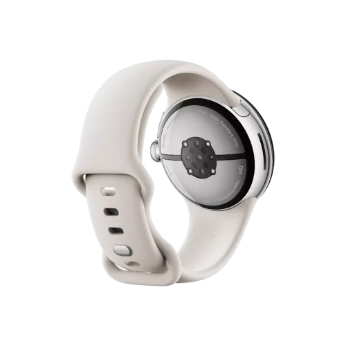 Google Pixel Watch 3 - 41mm - Polished Silver Aluminum Case Porcelain Active Band - Alezay Kuwait - Google Kuwait