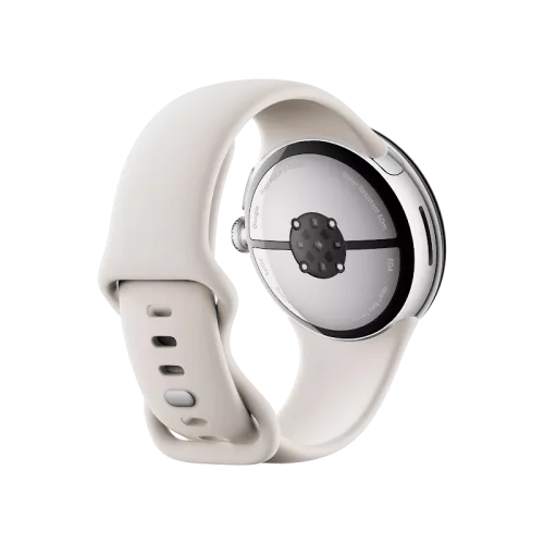 Google Pixel Watch 3 - 45mm - Polished Silver Aluminum Case Porcelain Active Band - Alezay Kuwait - Google Kuwait