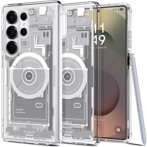 Samsung Galaxy S25 Ultra Case Ultra Hybrid Zero One Spigen (MagFit) - White - Alezay Kuwait - Spigen Kuwait