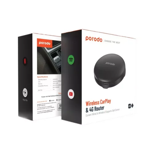 Porodo Wireless Carplay & 4G Router Android 13 Carplay Box - Alezay Kuwait - Porodo Kuwait