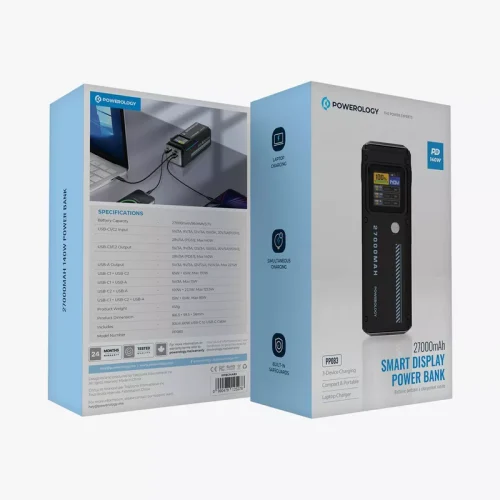 Powerology 27000mAh Smart Display 140W Powerbank - Alezay Kuwait - Powerology Kuwait
