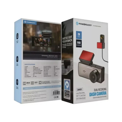 Powerology Dual Recording Dash Camera - Powerology Kuwait - Alezay Kuwait