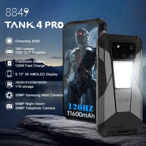 Unihertz 8849 Tank 4 Pro - World's First 720P Projector Rugged Phone with AMOLED Display - Specs - Alezay Kuwait - Unihertz Kuwait - 8849 Mobiles Kuwait