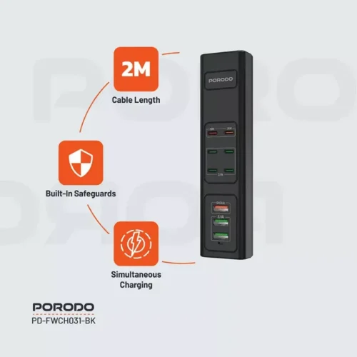 Porodo 85W Multi-Port USB Charging HUB - Alezay Kuwait - Porodo Kuwait