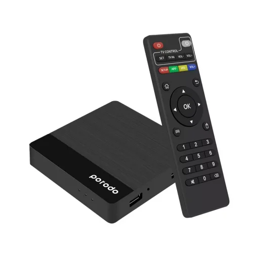 Porodo Android TV Box Video Streaming - Black - Alezay Kuwait - Porodo Kuwait