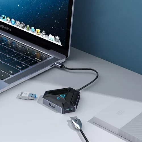 Porodo Gaming 6in1 USB-C Hub Type-C PD 100W HDMI USB SD MicroSD - Alezay Kuwait - Porodo Kuwait