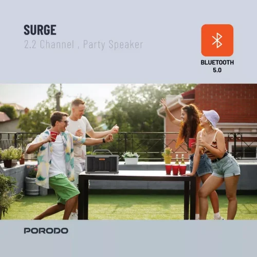 Porodo Soundtec Surge 2.2 Channel Party Speaker - Black - Alezay Kuwait - Porodo Kuwait