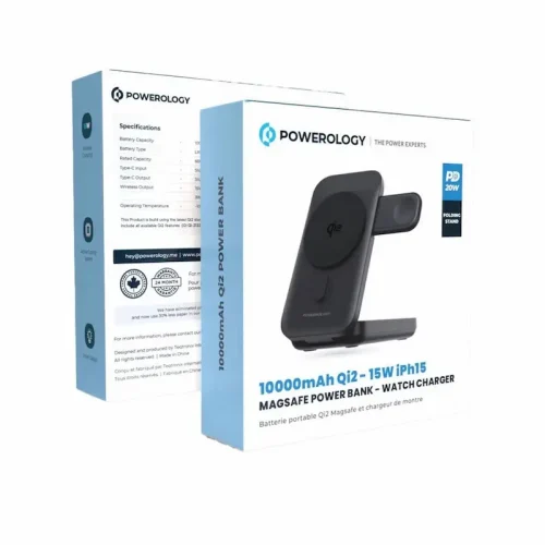 Powerology 10000mAh Qi2 15W iPh15 MagSafe PowerBank - Powerology Kuwait - Alezay Kuwait