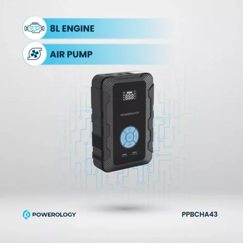 Powerology 20000mAh Power Bank Jump Start Air Compressor - Alezay Kuwait - Powerology Kuwait
