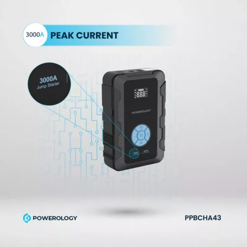 Powerology 20000mAh Power Bank Jump Start Air Compressor - Alezay Kuwait - Powerology Kuwait