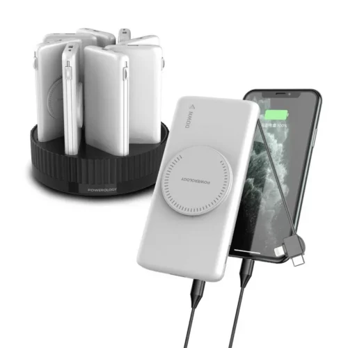 Powerology 8-in-1 Station 10000mAh PD 120W QC Wireless Powerbank - White - Alezay Kuwait - Powerology Kuwait
