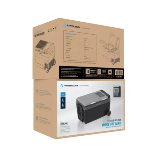 Powerology Portable Outdoor Fridge and Ice Maker - Black - Alezay Kuwait - Powerology Kuwait