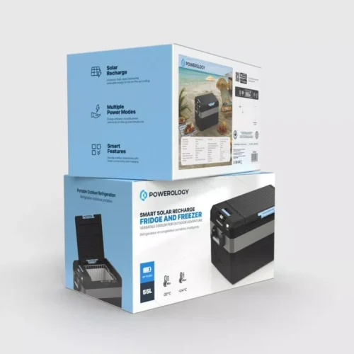 Powerology Smart Solar Recharge Fridge and Freezer - Black - Alezay Kuwait - Powerology Kuwait