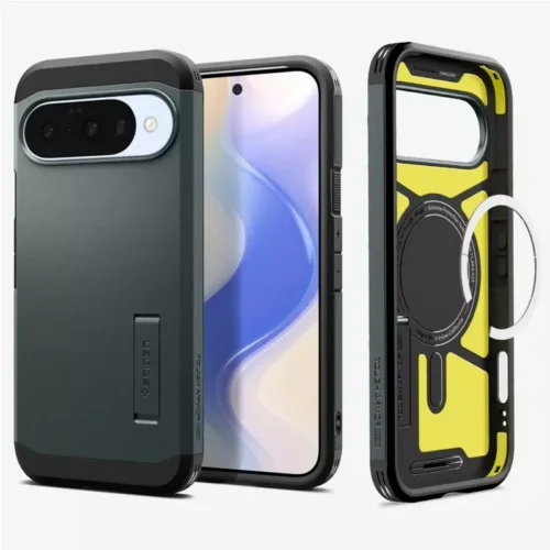 Google Pixel 10 Pro Case Tough Armor Magfit Spigen - Abyss Green - Alezay Kuwait - Spigen Kuwait