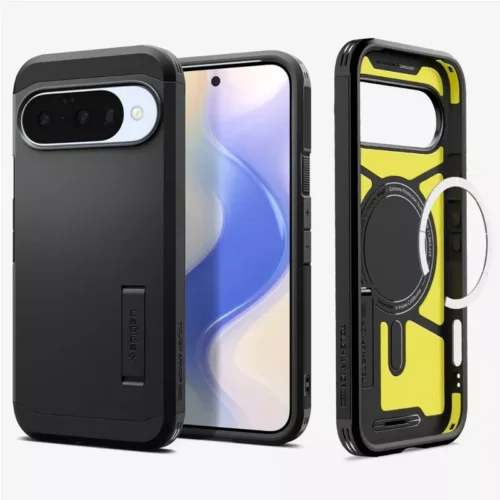 Google Pixel 10 Pro Case Tough Armor Magfit Spigen - Black - Alezay Kuwait - Spigen Kuwait