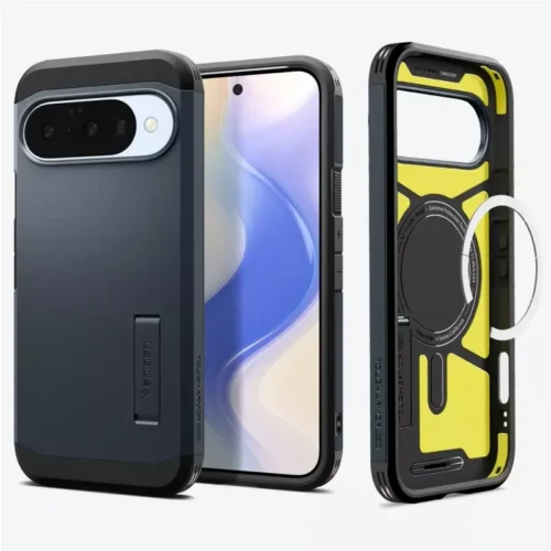 Google Pixel 10 Pro Case Tough Armor Magfit Spigen - Metal Slate - Alezay Kuwait - Spigen Kuwait