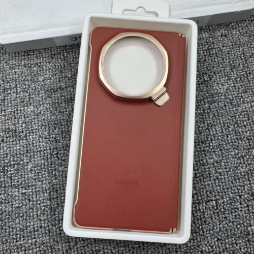 Honor Magic V5 Leather Protective Case (Official) - Reddish Brown - Alezay Kuwait - Honor Kuwait