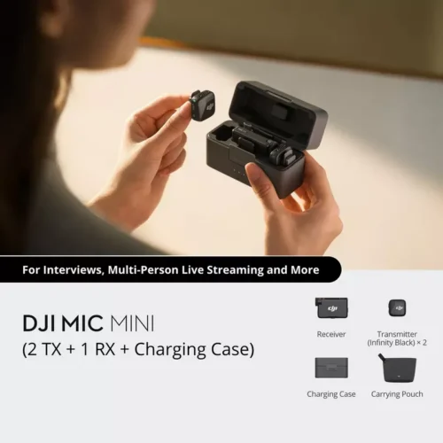 DJI Mic Mini (2 TX + 1 RX + Charging Case) - Wireless Mircrophone - Alezay Kuwait - DJI Kuwait