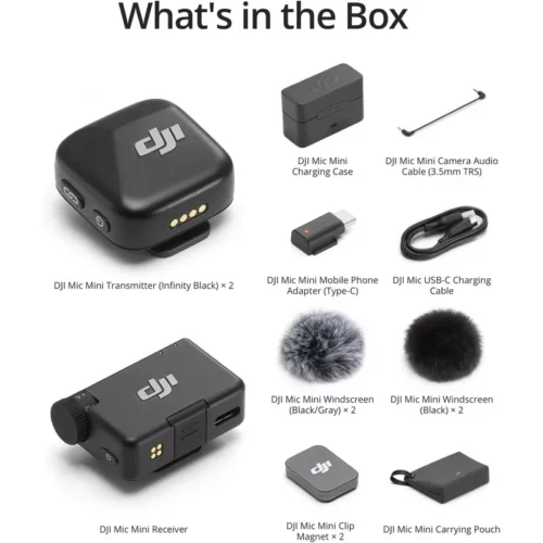 DJI Mic Mini (2 TX + 1 RX + Charging Case) - Wireless Mircrophone - Alezay Kuwait - DJI Kuwait