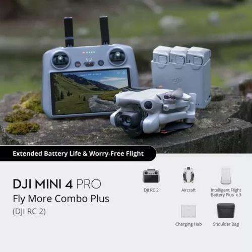 DJI Mini 4 Pro Fly More Combo Plus (DJI RC 2) - Alezay Kuwait - DJI Kuwait