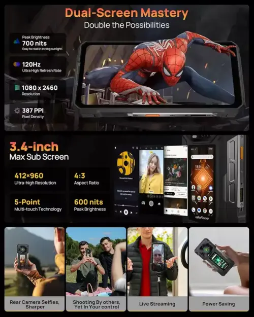 Ulefone Armor 33 Pro 5G 25500mAh Massive Battery with Dual-Screen Rugged Phone - Alezay Kuwait - Ulefone Kuwait