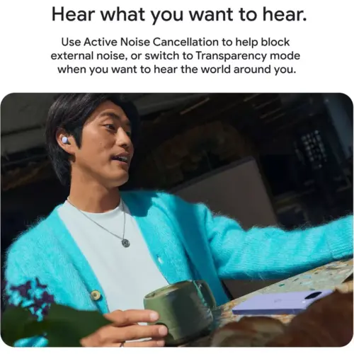 Google Pixel Buds 2a - Wireless Bluetooth Earbuds with Active Noise Cancellation - Hazel - Google Store Kuwait - Alezay Kuwait