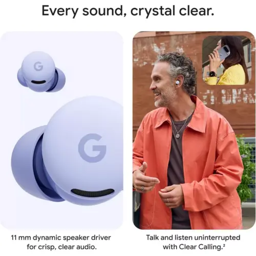 Google Pixel Buds 2a - Wireless Bluetooth Earbuds with Active Noise Cancellation - Hazel - Google Store Kuwait - Alezay Kuwait